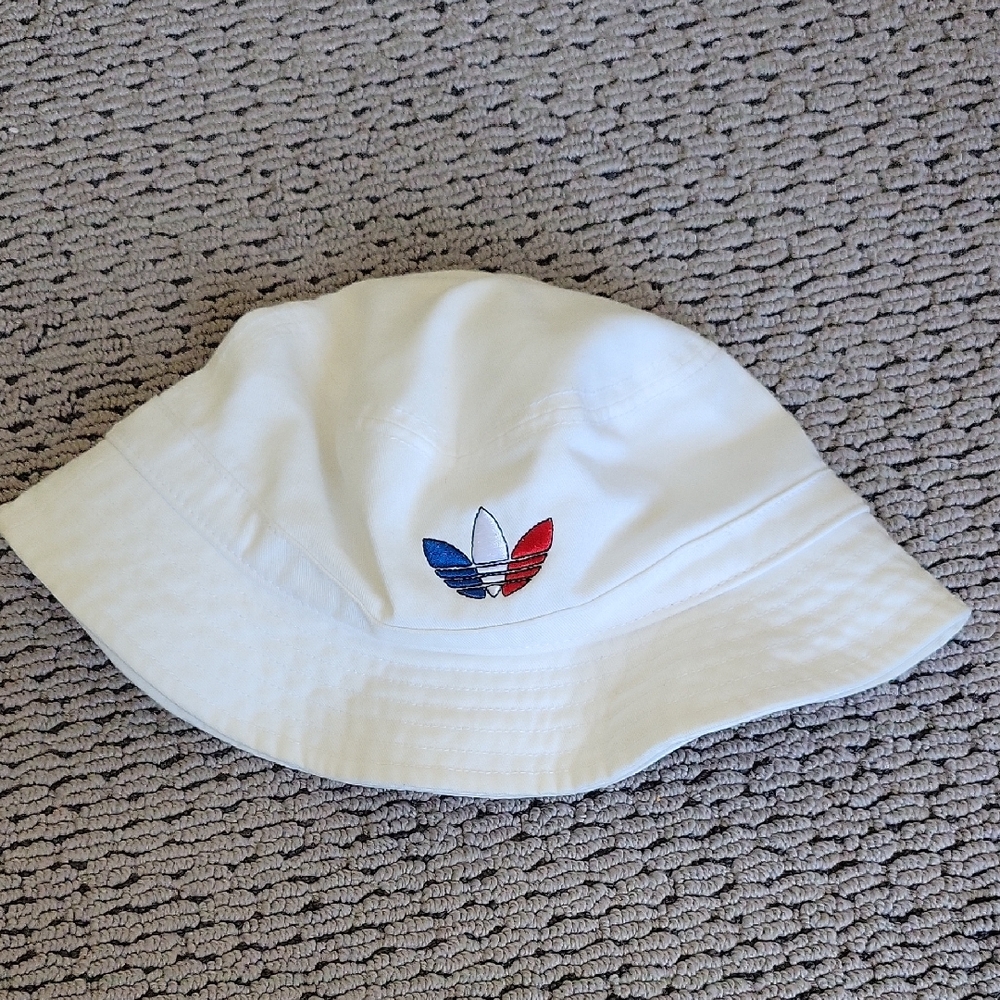 Adidas Kids White Bucket Hat